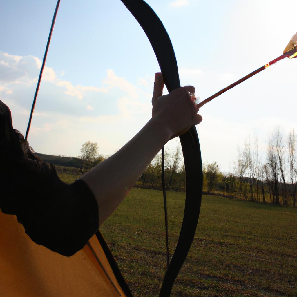 Person holding an archery bow