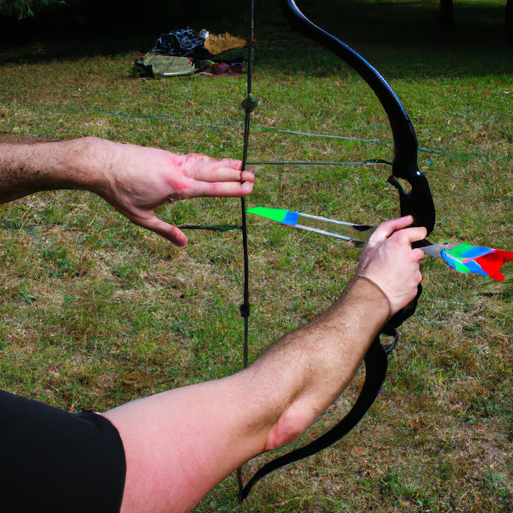 Person using archery release aid