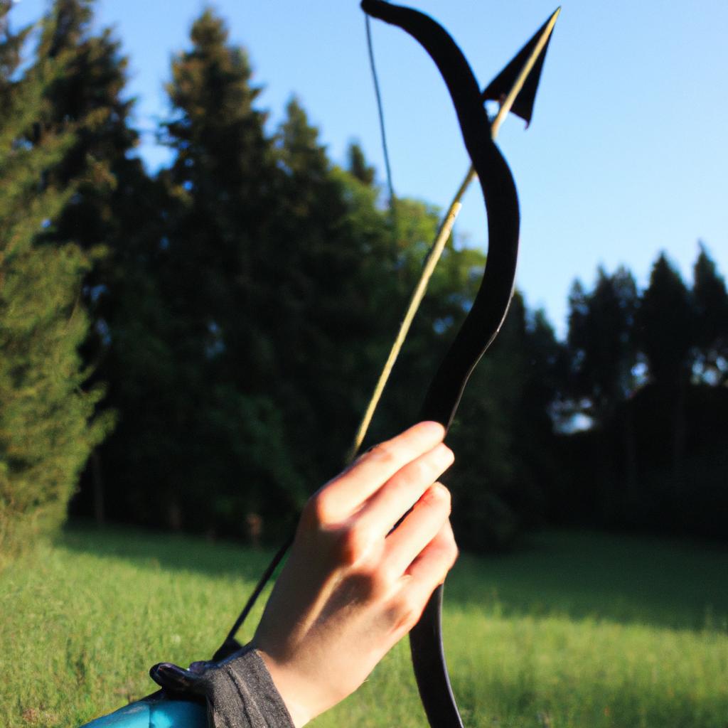 Person holding a bow correctly