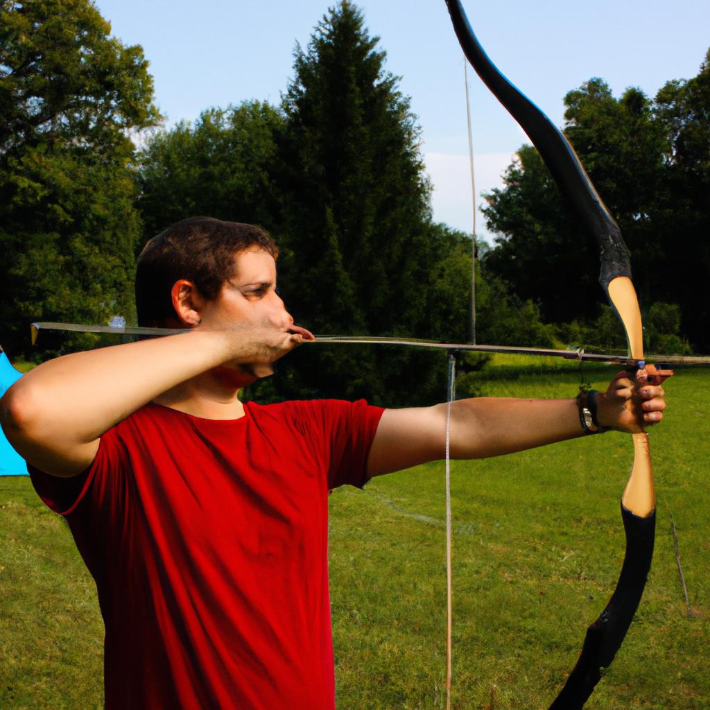 Person demonstrating proper archery technique